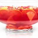 Viski Footed Glass Punch Bowl, Heavy Base Large Punch Bowl with Angled Design, Party Serveware for Cocktails & Functional Centerpiece, Clear, 2.5gal