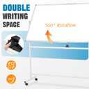Rolling Whiteboard 72" x 40" Sturdy Dry Erase White Board on Wheel | Large Magnetic Standing Whiteboard Easel with Double-Sided, Office Supplies, Home, School, Sliver Frame
