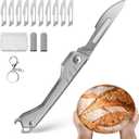 Bread Lame Dough Scoring Tool  Multi-Purpose Scoring Knife, Folding Bread Scorer Tool for Sourdough & Bread Baking with 10 Bread Razor Blades Gray