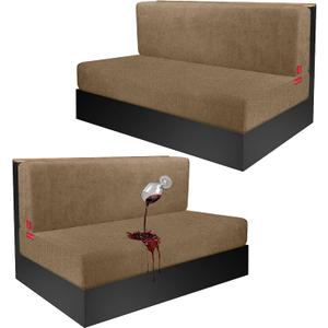 Waterproof RV Dinette Cushion Covers - Stretch Seat Slipcover, Washable RV Couch Cover Designed for Camper Car Bench (Loveseat 2 Backrest Cover & 2 Bench Cover, Brown)
