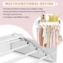 BAKON Wall Mounted Drying Rack with 4 Hooks and Shelf, Foldable Clothes Drying Rack for Laundry Room, Collapsible Laundry Rack Wall Mount, for Indoor Outdoor Hanging Clothes, 23.6 Inch, 23.6''Upgrade