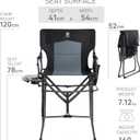 EVER ADVANCED Portable 30.7" Seat Height Tall Folding Camping Chair Directors Chair High Foldable Bar Stool with Side Table for Makeup Artist, Sports Event, Craft Show, Supports 350LBS