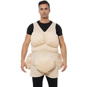 EraSpooky Adult Unisex Fat Suit Funny The Old Chubby Halloween Costume Accessories