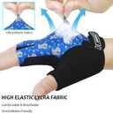 MOREOK Cycling Gloves - Youth Biking Gloves for Boys & Girls - Breathable, Anti-Slip, 3MM Gel Pad - Half Finger, Road & MTB, for Cycling/Training/Outdoor Sports (Medium, Blue)