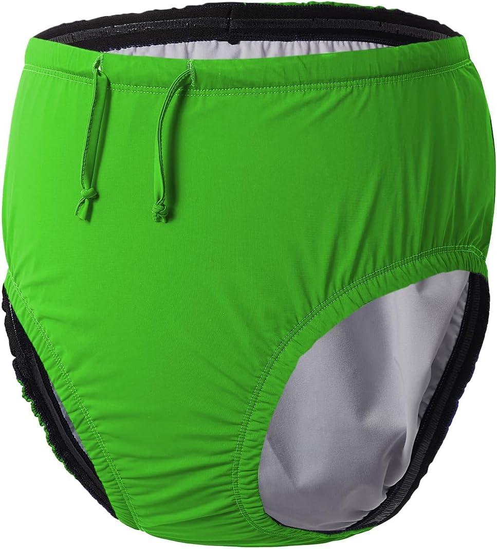 Youth Special Needs Reusable Swim Diapers Swimwear for Incontinence Cloth Diaper Covers Waterproof,Leakproof, Unisex (Lime Green, 12-14T)