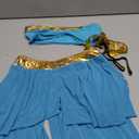 Girls Belly Dance Chiffon Harem Pants Indian Arabian Stage Performance Sequin Tassel Trousers, S, Turquoise, 6 yrs