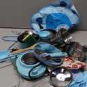 Kids Cooking Sets Real, Kid Safe Montessori Mini Tools Includes Stove Burner, Knife ect for Aged 8-12 Boys Girls Food Making, Easy for Beginners, Education Toys-Blue