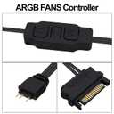 5V 3PIN ARGB Controller RGB PC Fan Lighting Controller Adapter Cable with SATA Power Supply for Computer Fans Light Strips Lighting Boards Cooler 70cm-2pcs