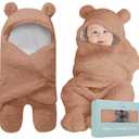 BlueMello Baby Swaddle Blanket | Ultra-Soft Plush Essential for Infants 0-6 Months | Receiving Swaddling Wrap Brown | Ideal Newborn Registry and Toddler Boy Accessories | Perfect Baby Girl Shower Gift, Brown