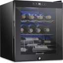 Schmecke 12 Bottle Compressor Wine Cooler Refrigerator w/Lock | Large Freestanding Wine Cellar | 41f-64f Digital Temperature Control Wine Fridge For Red, White, Champagne or Sparkling Wine - Black, 12 Bottle Cube Single Zone