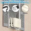 Ribbonlic 2 Pack Window Air Conditioner Cover for Outside Winter Windproof 3 Layer Insulation Window Air Conditioner Freeze Protection Cover for Outdoor Ac Unit(21" w X 16" d X 15" h,Beige)