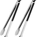 Grill Tongs, 17 Inch Extra Long BBQ Tongs, Premium Stainless Steel Metal Tongs for Cooking, Grilling, Charcoal, Barbecue/BBQ, Buffet (17", 2PCS)