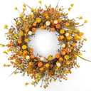 24 Inches Fall Wreath Fall Wreaths for Front Door Thanksgiving Wreath