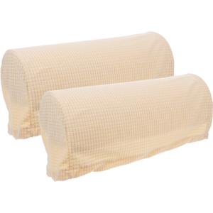 2 Pcs Couch Arm Covers Polyester Anti- Slip Armchair Cover Armrest Cover for Chairs Sofa Stretch Armrest Covers Furniture Protector Washable Armchair Slipcovers (Beige)