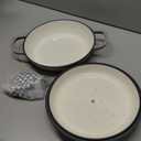 3 Quart Enameled Cast Iron Braiser, Non Stick Enameled Cast Iron Skillet with Lid, Dutch Oven Skillet with lid up to 500°F for Oven, Stove, Grill, Shallow Dutch Oven for Cook, Bake (Gray)