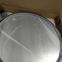 24" Round LED Bathroom Mirror, Dimmable Anti-Fog Vanity Mirror with Touch Control, 6000K Natural Light, Black Metal Frame, Wall Mounted for Makeup Shaving (IP54, 90+ CRI)