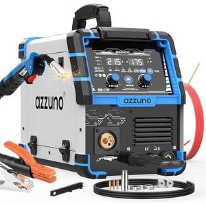 AZZUNO Single PULSE Aluminum MIG Welder Machine 175Amp, 110V 220V 5-in-1 Multiprocess Welding Machine with PULSE Aluminum MIG/Flux MIG/Gas MIG/Stick/Lift TIG Welding, Wire Feed Welder