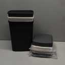 CEROELDA 3 Pack Bathroom Can with Lid, 10L/2.6 Gal Small Garbage Can with Press Top Lid, Slim Plastic Waste Basket for Toilet, Office, Bedroom (Muti 1)