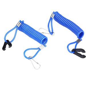 Acouto Kill Switch Lanyard 2pcs Outboard Engine Key Tether Emergency Ignition Kill Stop Switch Safety Tether Lanyard Rope Clip Hook for Outboard Engine Motor