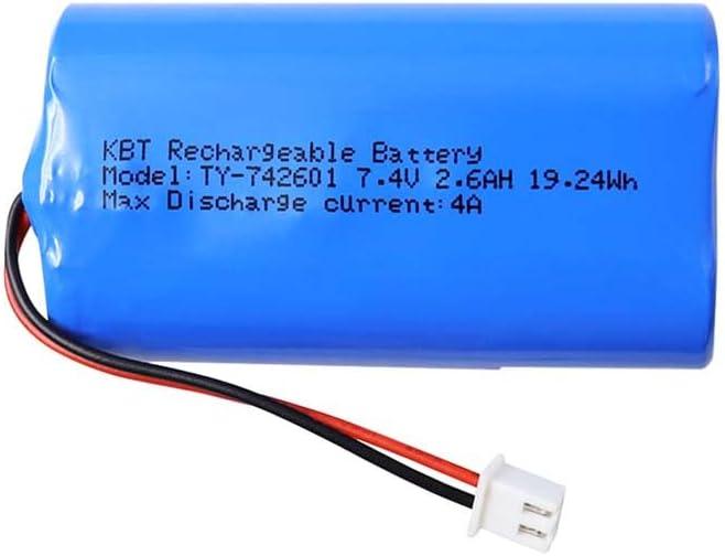 KBT 7.4V 2600mAh Li-ion Rechargeable Battery Pack, JST-XH2.54/2P Plug Lithium-ion Batteries for Electronics Products, Toys, Lighting, Bluetooth Equipment Fit for RC Helicopter Car Truck & RC Boats