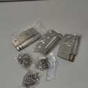 3.5'' Self-Closing Door Hinges 3.5 Inch x 3.5 Inch Spring Hinges Stainless Steel Adjustable Door Hinges Auto Closing with 5/8" Radius Corners (3.5'' 3pack, Silver)