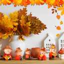 Wesiti 40 Pcs Thanksgiving Mini Resin Figurine Scarecrow Fall Miniature Resin Statues Tiny Scarecrow Figurine to Hide for Indoor Outdoor Gifts Home Table Centerpieces Dollhouse Garden Landscape