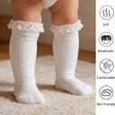 Baby Girl Knee High Socks Newborn Infant Toddler Cotton Ruffle Long Socks Non Slip Stockings Dress Sock