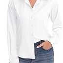 Siliteelon Plus Size Blouse Top White, 5X