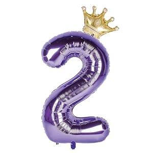 40 Inch Blue Number Balloon 2 with Crown Big Size Foil Helium Number 2 Balloon for 2 Years Old Boy Girl Birthday Party Wedding Anniversary Decorations 40 Inch Blue Number Balloon 2 with Crown Big Size Foil Helium Number 2 Balloon for 2 Years Old Boy Girl Birthday Party Wedding Anniversary Decorations