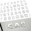 40PCS Custom Car Decal, 3D Chrome Letters Emblem, DIY Adhesive Number Symbol Badge, Vehicle Logo Stickers and Decals for Car Side Rear Trunk and Wall Decor Outdoor, Automotive Accessories