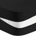 PrinceDeco Extra Thick Futon Mattress Cover for Traditional Japanese Futon Mattress, Floor Mattress Cover with Zipper, Machine Washable, Black, 160 inch x 140 inch