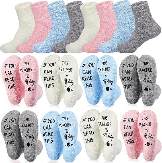 If You Can Read This This Socks For Women Teacher Off Duty Gift Socks Size 6-11W, Gray
