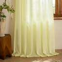 Pinch Pleated Sheer Curtains 96 Inch Length 2 Panels Set, Semi Voile Sheer Curtains for Bedroom Living Room Pinch Pleated Soft Touch Light Filtering Drapes(Light Yellow, 42 W x 96 L, 2 Panels)