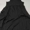 Women's Maxi Dress Summer Sleeveless Crewneck Swing Sundress Casual Loose Long Dresses with Pockets (Black)