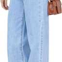 Women's Wide Leg Jeans Low Waisted Strechy Baggy Loose Boyfriend Denim Pants (Blue, XXL)