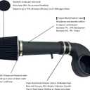 Cold Air Intake Kit with Filter 1988-1995 Fit for Chevrolet GMC C/K/R/V C1500 C2500 C3500 K1500 K2500 K3500 for Suburban 1500 2500 Engine 4.3L V6 5.0L 5.7L V8 (Black Tube & Black Filter)