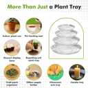 30 Packs Clear Plant Saucers for Indoor Outdoor Use 4/6/8/10/12/14 Inches Heavy Duty Plastic Plant Trays for Planter Bulk Flower Pot Drip Trays to Catch Water, Round Transparent