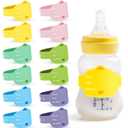 Tondiamo Baby Bottle Reusable Labels for Daycare Write 12 Pcs Multi Color Silicone Daycare Labels Cute Chicken Waterproof Bottle Name Tags Band Anti Slip Preschool Elementary School Toddler(Bright)