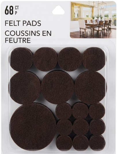 Jacent 68ct Felt Pads Variety Pack Brown
