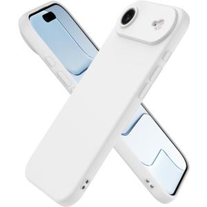 Compatible with iPhone Air Case, Shockproof Liquid Silicone Protective Phone Case with Soft Anti-Scratch Microfiber Lining Ultra Slim Drop Protection Phone Cover (White)