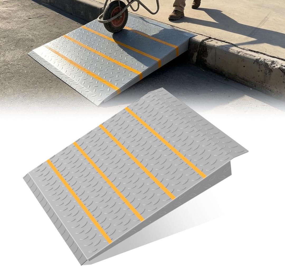 Shed Ramps, 33.5" x 31.7" Threshold Ramps for Doorways Home Steps, 800 Lbs Capacity Anti-Slip Portable Ramps for Garages, Barns, Metal Motorcycle Ramp for Wheelchairs, ATV, Lawnmower, Golf Cart