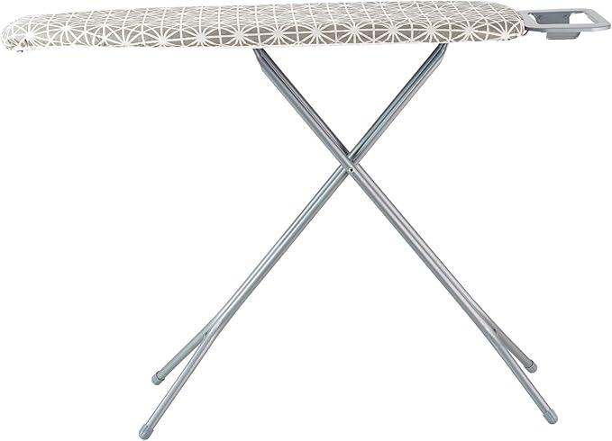 VEVOR Ironing Board with Large 51 x 13 Ironing Surface, Thickened 4 Layers Iron Board with Heat Resistant Cover and 100% Cotton Cover, 7 Adjustable Heights Ironing Board for Home Laundry Room Use
