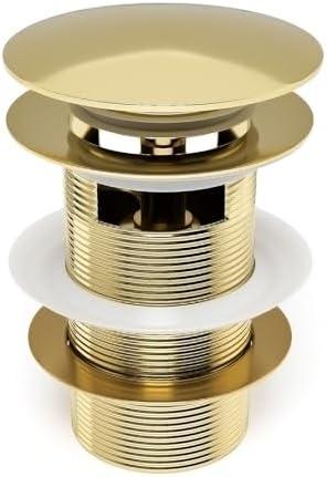 Fibetter Pop-up Drain for Freestanding Tub, Black Free Standing Bathtub Drain Stopper Fits Most Freestanding Tubs, CUPC Certification (Gold)