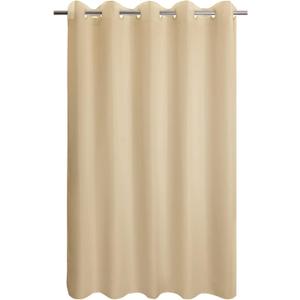 Fabric Shower Curtain No Hooks & Liner Needed - Soft Waterproof Hotel Cloth Shower Curtain Washable with Hooks Built-in, Beige, 71x74 Standard Size