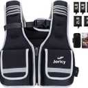 Adjustable Weighted Vest Woman Men 17-24lb Weight Vest with 5 Ironsand Weights, Women Weighted Vests with Zipper for Walking Running Strength Training Workout, Black