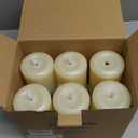 Flameless Candles Battery Operated with Remote and 2/4/6/8 H Timer, 6pcs Flickering Fake Electric Candles for Festival Home Party Decor (D3 x H 6") (Ivory)