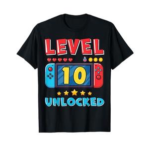 10 Year Old Bday Decorations Son Boy 10yr 10th Birthday T-Shirt M