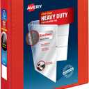 Avery Heavy-Duty View 3 Ring Binder, 1.5 Inch EZD Rings, Great for Portfolios, Office, School Notebooks, and More, 1 Red Binder (79171)
