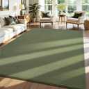 ISEAU 6x9 Soft Area Rug for Living Room, Washable and Non-Slip,Green