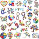 SANNIX 54Pcs Autism Awareness Pins, Autism Lapel Pin Autism Puzzle Enamel Brooch Badge fo Autism Awareness Support Events Clothing Bag Hat Accessories, 30 Styles